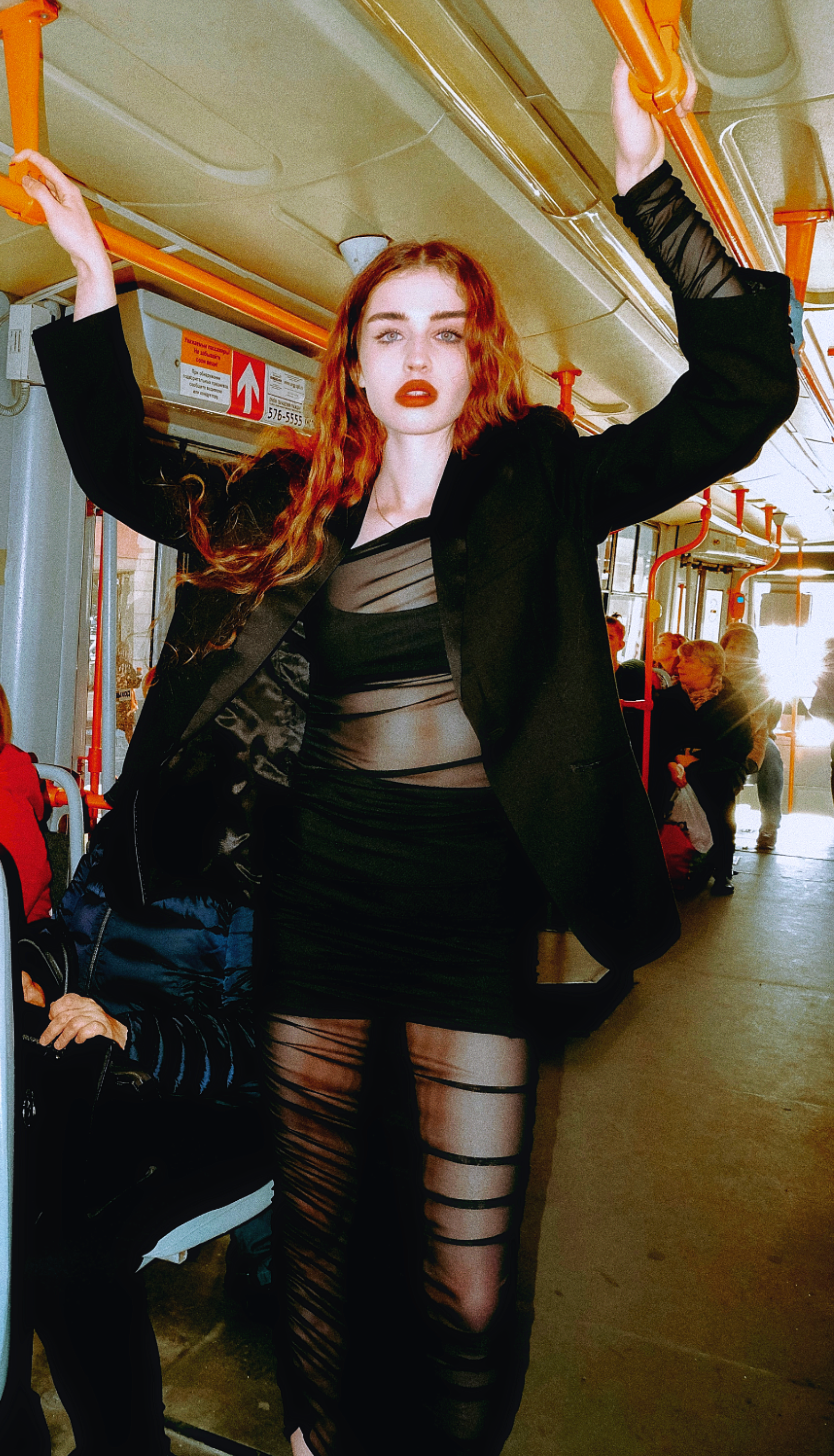 Sheer mesh and oversized tailoring, built for a city in motion